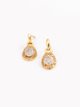 Yellow Gold Pave Dangle Earrings