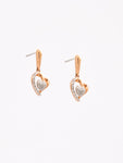 Rose Gold Heart And Diamond Earrings