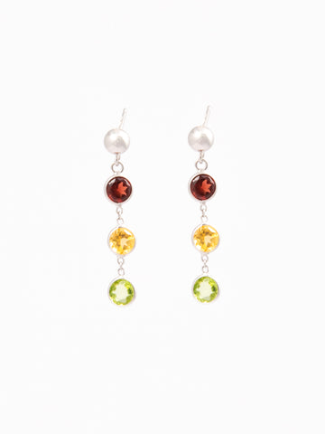 Color Stone Stud Earrings