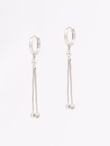 Chains Hoop Earrings White Gold