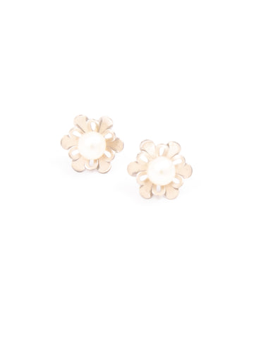 Flower And Pearl Earrings