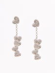 Long Diamond And Heart Earrings