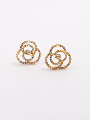 Diamond Flower Earrings