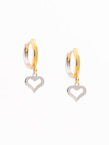 Yellow Gold Hoop With Dancing Heart