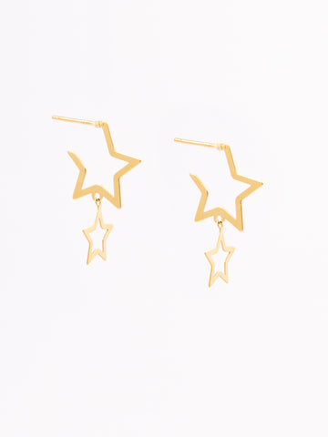 Modern Double Star Earrings