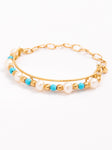 Half Turquoise Pearl Bangle