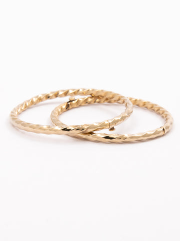 Newborn Swirl Yellow Gold Bangle