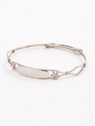 Silver White ID Bangle