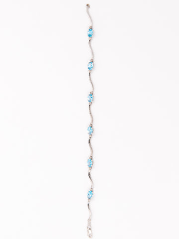 Aquamarine White Gold Bracelet