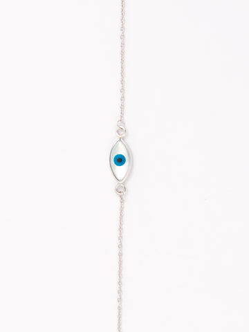 Evil Eye White Gold Bracelet