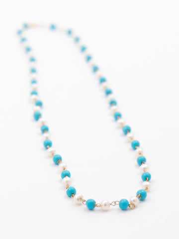 All Around Pearl & Turquoise Necklace