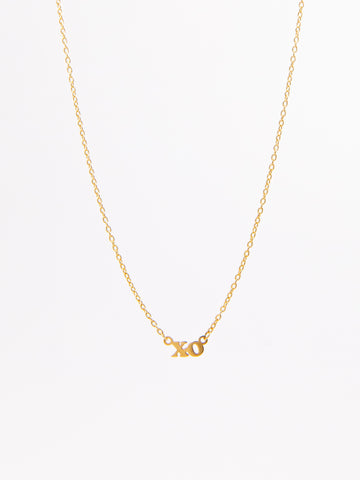 Minimal Yellow Gold X-O Necklace