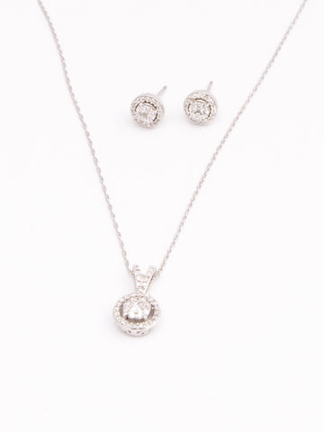 Diamond Stud Pendant Necklace