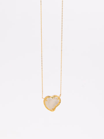 Modern Mother Of Pearl Heart Necklace