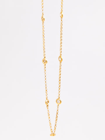 Diamond By The Yard Yellow Gold Necklace