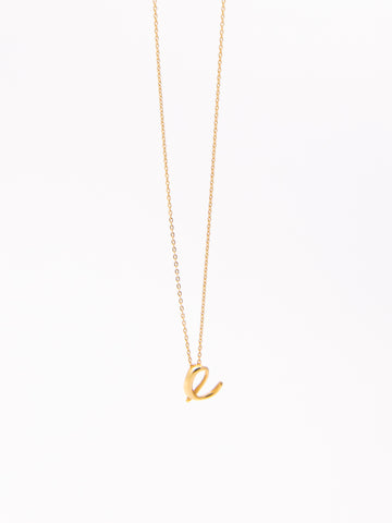 Letter E Mini Pendant Necklace