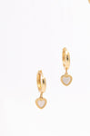 Hoop Earrings With Mother Of Pearl Heart