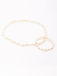 Oval Shaped Pearls And Gold Set