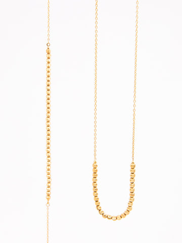 Yelow Gold Dots Earring Necklace Set