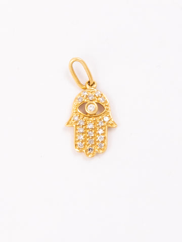 Mini Diamond Hamsa Pendant