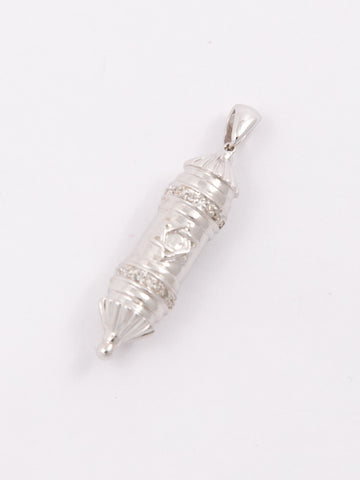 White Gold And Diamonds Mezuzah