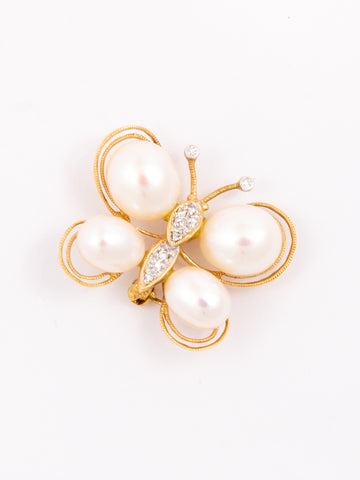 Butterfly Pearl Pin